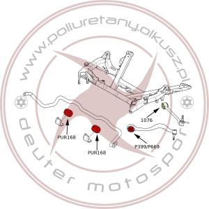 Komplet tulei mocowania drążka stabilizatora przedniego - BMW E38 - 2szt.