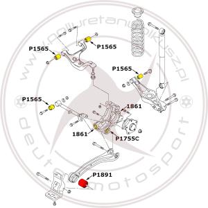 Komplet tulei zawieszenia tylnego - SUZUKI GRAND VITARA II - 16szt.