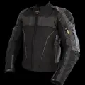 Kurtka motocyklowa, męska, skórzano-tekstylna, czarno-szara