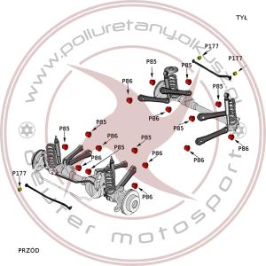 Komplet tulei wahaczy - JEEP WRANGLER TJ - 19szt.