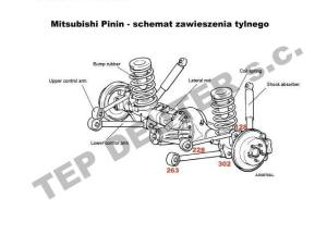 Tuleja wahacza tylnego dolna (tylna) - MITSUBISHI PININ - 1szt.