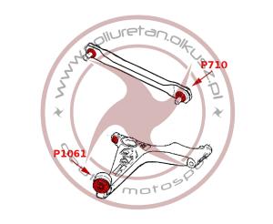 Tuleje wahacza tylnego wzdłużnego (przy progu) - RENAULT VEL SATIS - 2szt.