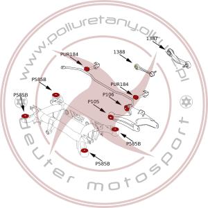 Komplet tulei zawieszenia tylnego - BMW E38 - 14szt.