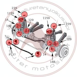 Komplet tulei zawieszenia przedniego - JEEP GRAND CHEROKEE ZJ -  23szt.