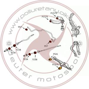 Komplet tulei zawieszenia przedniego - HONDA ACCORD VI - 14szt.