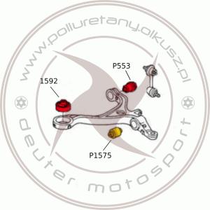 Komplet tulei wahaczy przednich dolnych (L+P) - HONDA ACCORD VIII - 6szt.