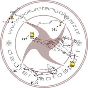 Komplet tulei zawieszenia - BMW E34 - 18szt.