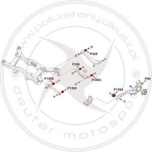 Komplet tulei zawieszenia tylnego - SUBARU LEGACY IV - 16szt.