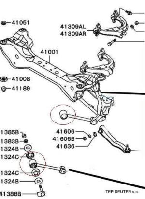 Tuleja wahacza tylnego dolnego wzdłużnego - MITSUBISHI GALANT - 1szt.