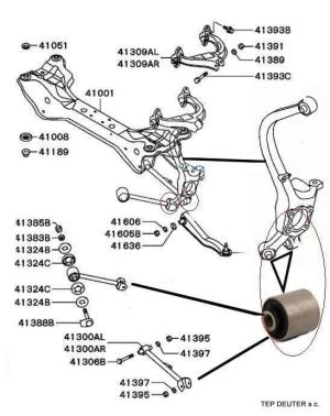 Tuleja wahacza tylnego przy piaście (mocowanie dolne) - MITSUBISHI GALANT - 1szt.