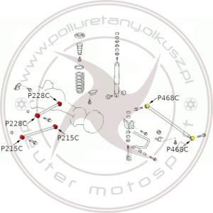Komplet tulei zawieszenia tylnego - TOYOTA LAND CRUISER 100 - 10szt.