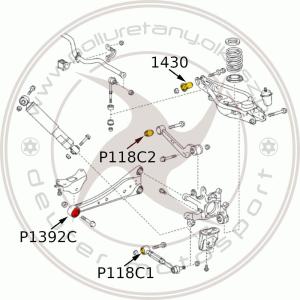 Komplet tulei zawieszenia tylnego - TOYOTA RAV-4 III / IV - 8szt.