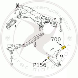 Komplet tulei zawieszenia przedniego - MITSUBISHI ECLIPSE III / GALANT VIII - 6szt.